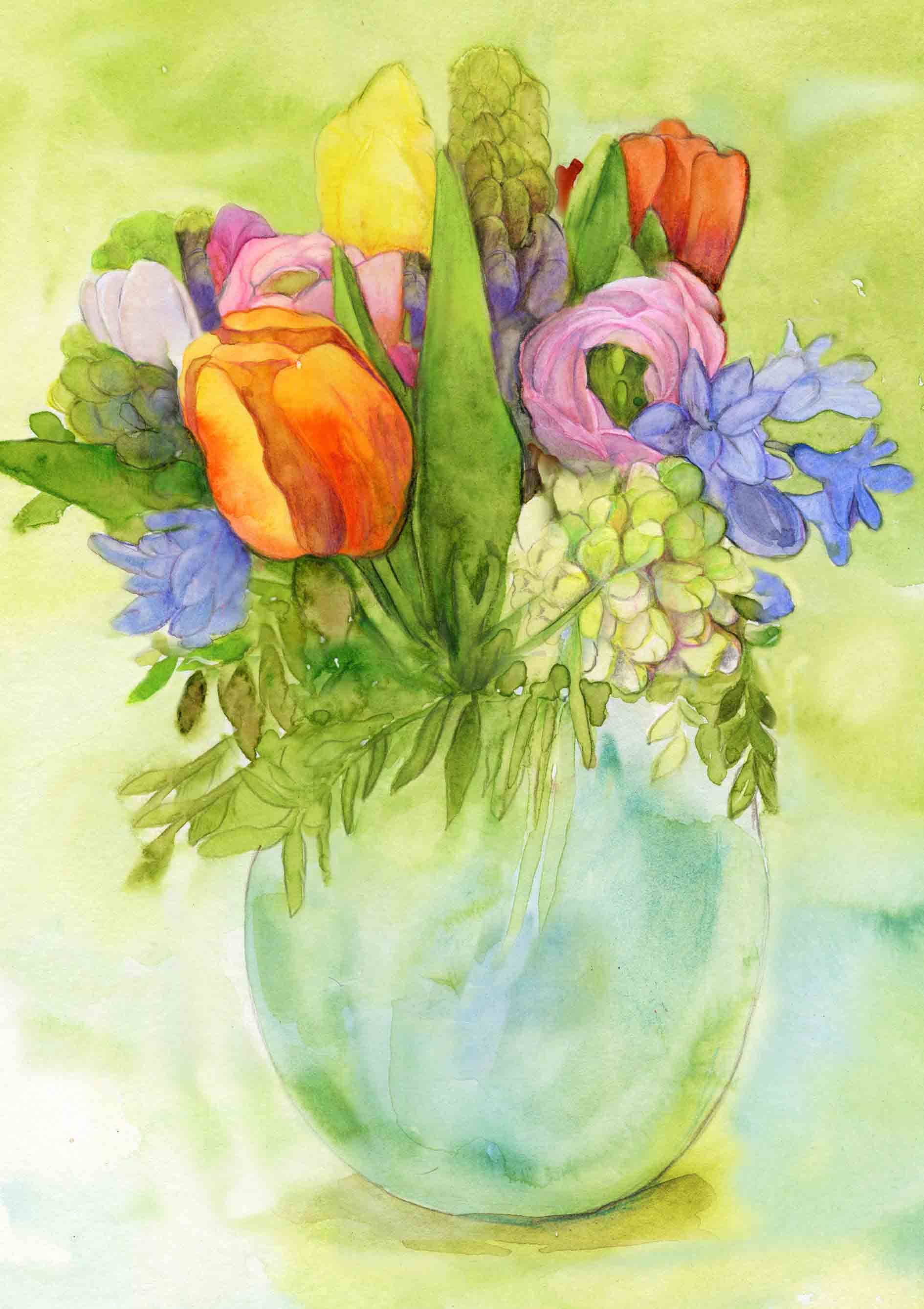 Kunst-Klappkarte - Blumenglück