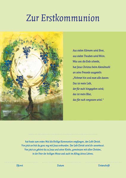 Urkunde zur Erstkommunion