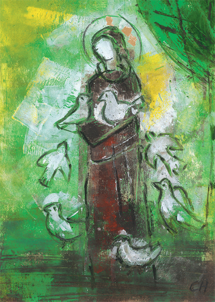 Kunst-Postkarte - Heiliger Franziskus