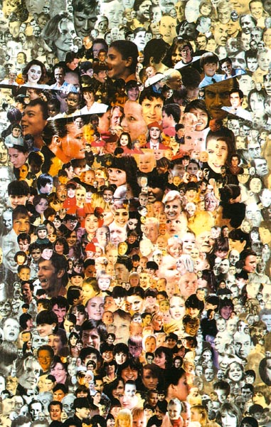 Bildchen - Gesicht Christi - Gesichter der Menschen