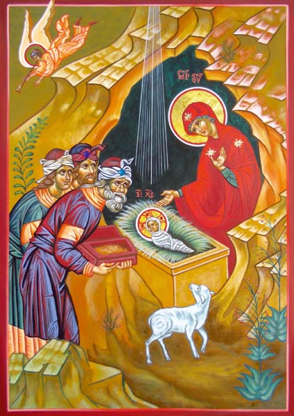 Klappkarte - Die Anbetung der heiligen drei Könige
