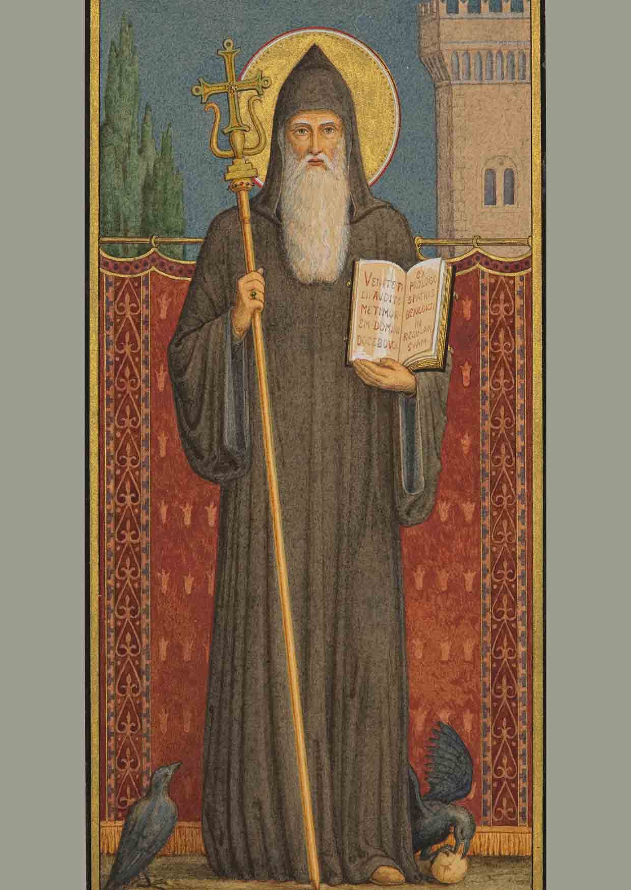 Kunst-Postkarte - Hl. Benedikt