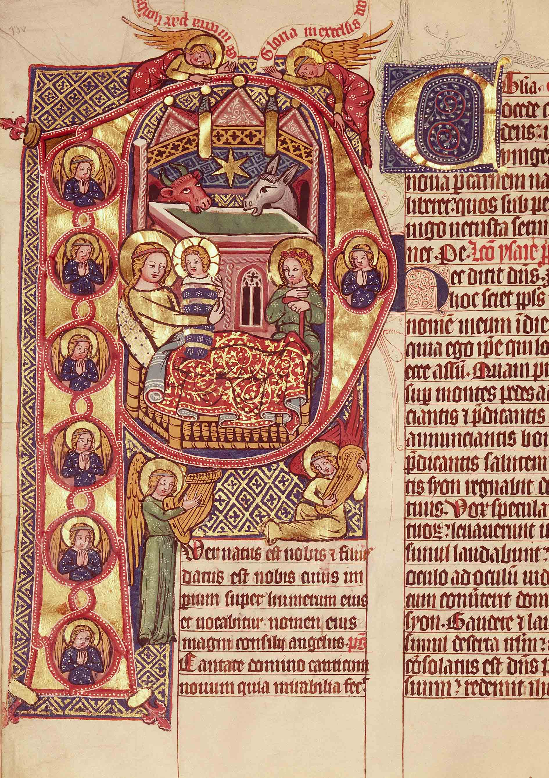 Premium-Klappkarte - Initiale P aus einem Missale