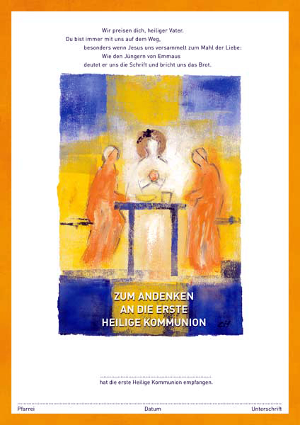 Urkunde zur Erstkommunion