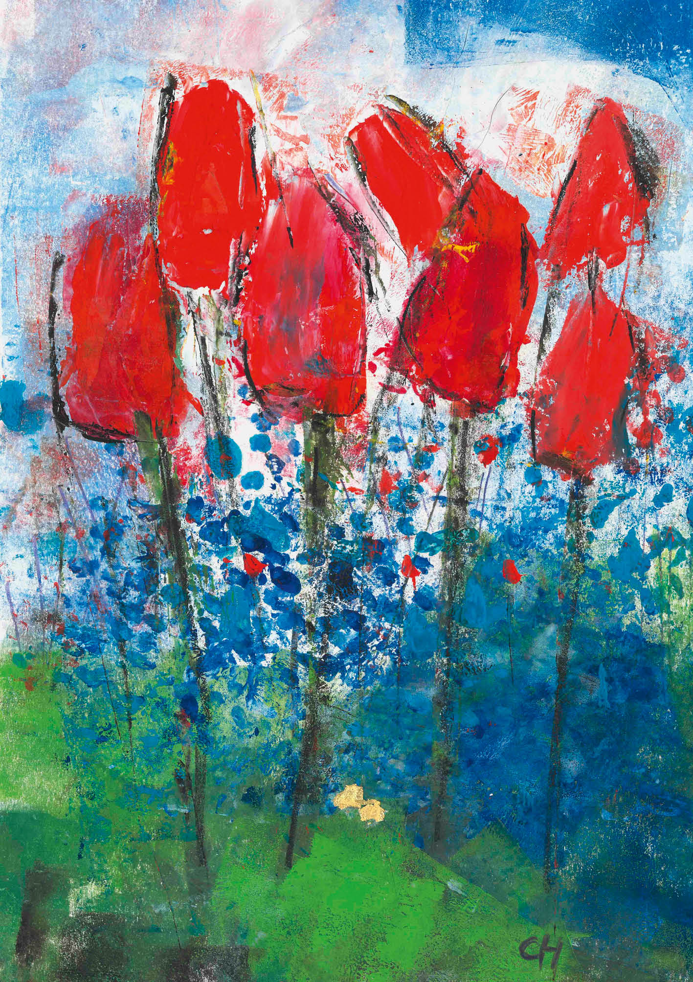 Klappkarte - Ein Blumengruß für Dich