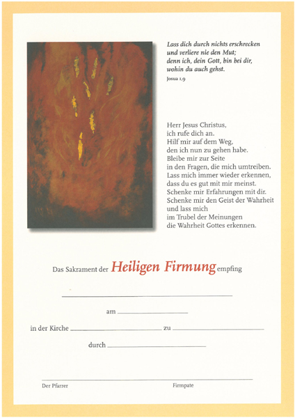 Urkunde zur Firmung