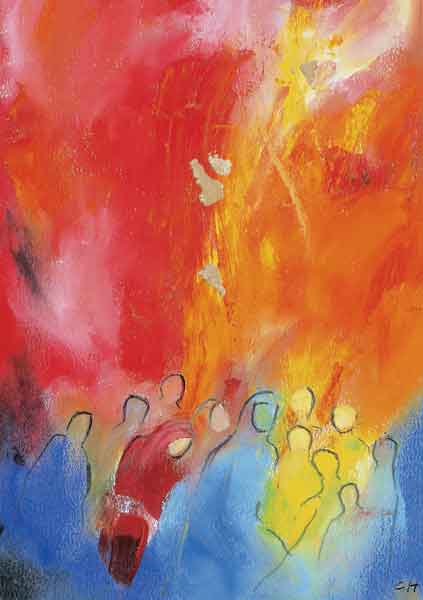 Kunst-Postkarte - Feuer des Geistes