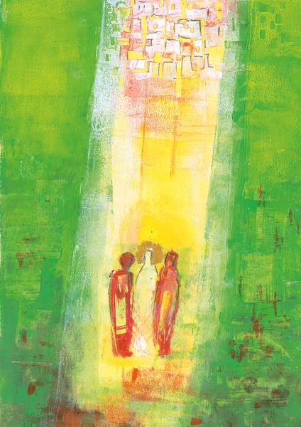 Klappkarte - Der Weg nach Emmaus